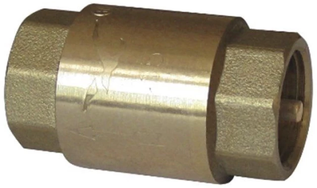 Клапан обратный пружинный латунный, латунный шток Ду32 Ру10 (DN32 PN10)