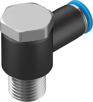 Штуцер цанговый угловой с наружным шестигранником Festo QSLV-1/4-6
