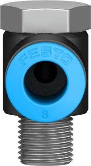 Штуцер цанговый угловой с наружным шестигранником Festo QSLV-1/8-8