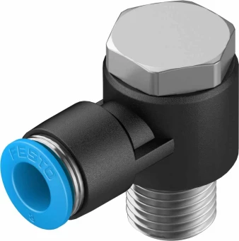 Штуцер цанговый угловой с наружным шестигранником Festo QSLV-1/4-8