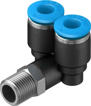 Тройник цанговый с резьбой угловой Festo QSYL-1/8-6