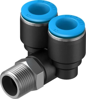 Тройник цанговый с резьбой угловой Festo QSYL-3/8-12