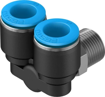 Тройник цанговый с резьбой угловой Festo QSYL-3/8-12