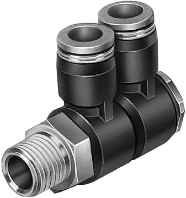 Тройник цанговый с резьбой поворотный Festo QSLV2-1/8-6