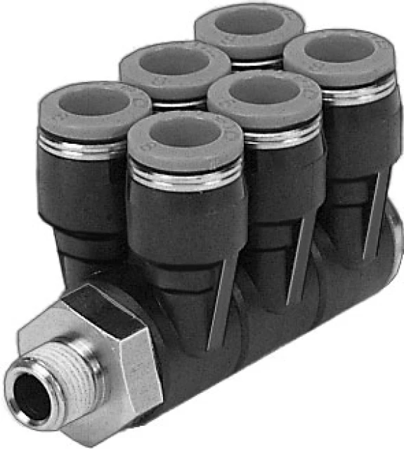 Коллектор цанговый поворотный с шестью выходами Festo QSLV6-1/4-8