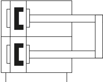 Двухпоршневой пневмоцилиндр Festo DPZ-25-25-P-A-KF