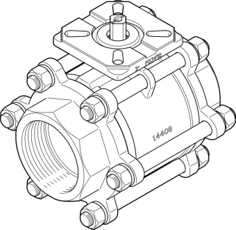 Шаровой кран Festo VZBA-3"-GG-63-T-22-F0710-V4V4T Ру63 Ду80 (PN63 DN80)