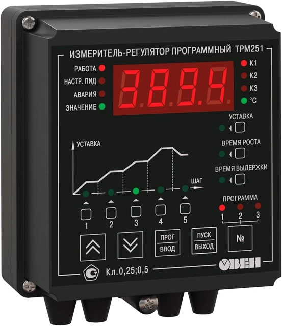 ПИД-регулятор с пошаговыми программами и RS-485 ОВЕН ТРМ251-Н.РРР