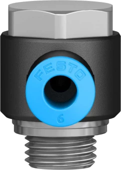 Штуцер цанговый угловой с наружным шестигранником Festo QSLV-G1/4-6