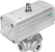 Шаровой кран с приводом Festo VZBA-11/4"-GGG-63-32L-F0405-V4V4T-PP60-R-90-C Ру63 Ду32 (PN63 DN32)