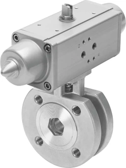 Шаровой кран с приводом Festo VZBC-65-FF-16-22-F07-V4V4T-PS180-R-90-4-C Ру16 Ду65 (PN16 DN65)