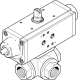 Шаровой кран с приводом Festo VZBA-3/4"-GGG-63-32T-F0405-V4V4T-PS30-R-90-4-C Ру63 Ду20 (PN63 DN20)