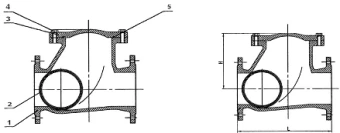 Клапан обратный шаровой фланцевый Genebre 2453-10 Ру16 Ду65 (PN16 DN65 )