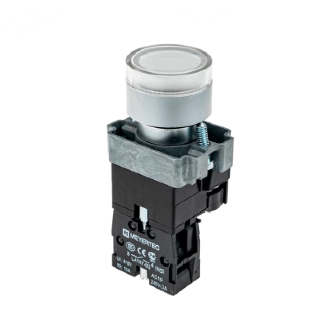 Кнопка с LED подсветкой с пружинным возвратом MEYERTEC MTB2-BW3161