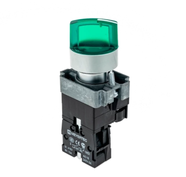 Переключатель с LED подсветкой с фиксацией MEYERTEC MTB2-BK2363