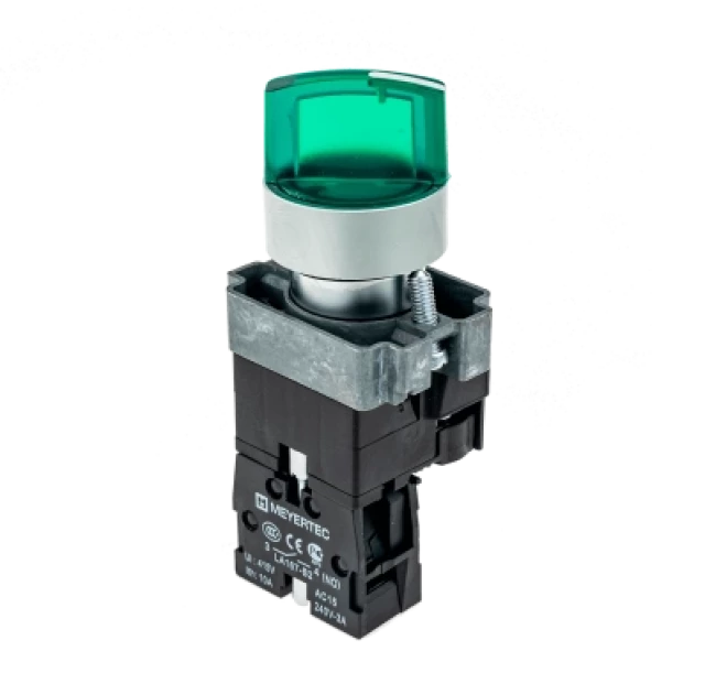 Переключатель с LED подсветкой с фиксацией MEYERTEC MTB2-BK3361