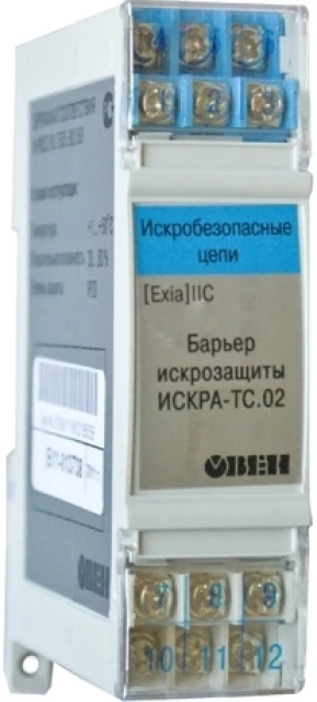 Пассивный барьер искрозащиты Ex ia Ga IIC ОВЕН ИСКРА-ТП-02