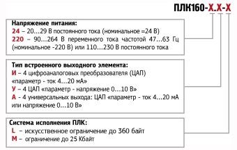 Контроллер для средних систем автоматизации ОВЕН ПЛК160-220.А-L