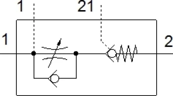 Дроссель с обратным клапаном Festo GRXA-HG-1/4-QS-6