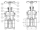 Задвижка клиновая резьбовая латунная Genebre 3220 Ру16 Ду80, (PN16 DN80)