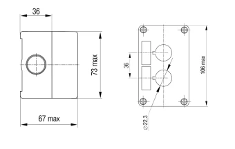 Корпус кнопочных постов MEYERTEC MTB2-PE2
