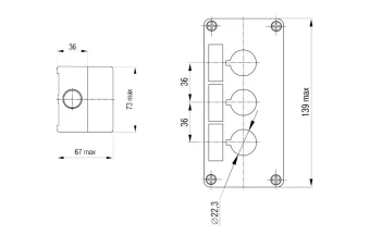 Корпуса кнопочных постов MEYERTEC MTB2-PE3