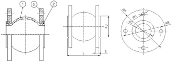 Компенсатор резиновый фланцевый Genebre 2831-14 Ру10 Ду150 (PN10 DN150)