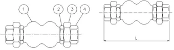 Компенсатор резиновый резьбовой Genebre 2830-06 Ду25 Ру10 (DN25 PN10)