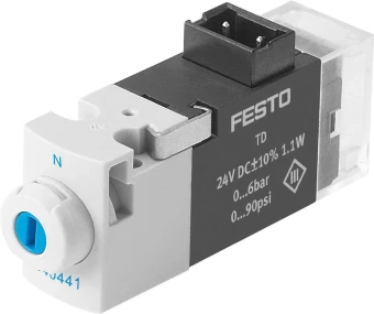 Распределитель с электроуправлением Festo MHA1-M1LH-3/2O-0,6-TC