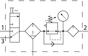 Блок подготовки воздуха, комбинация Festo MSB4-1/4:C3J1M1-WP