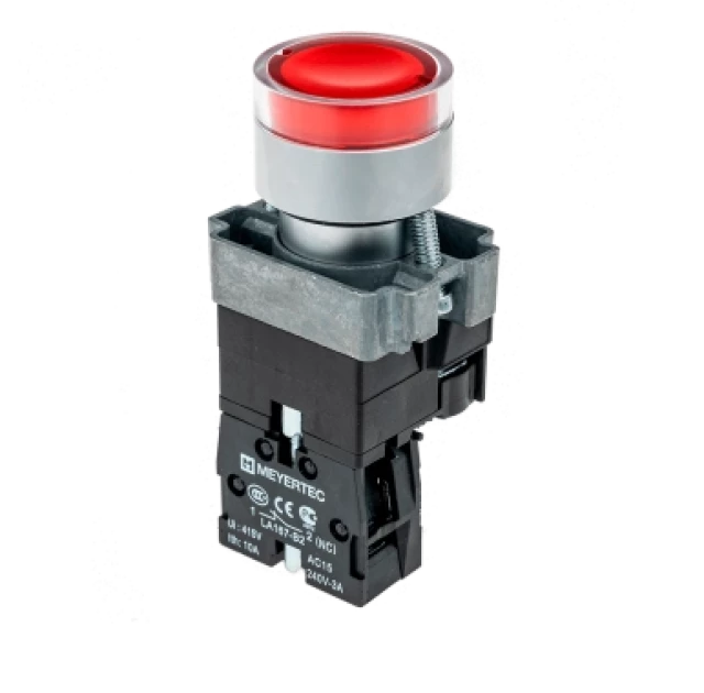 Кнопка с LED подсветкой с пружинным возвратом MEYERTEC MTB2-BW3461