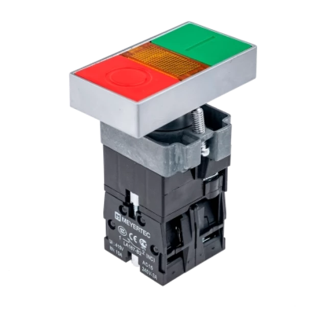 Двойная кнопка с LED подсветкой с пружинным возвратом MEYERTEC MTB2-BW8363