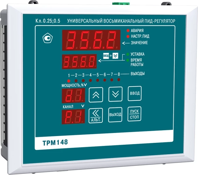 Восьмиканальный ПИД-регулятор с RS-485 ОВЕН ТРМ148-РРРРУУУУ.Щ7