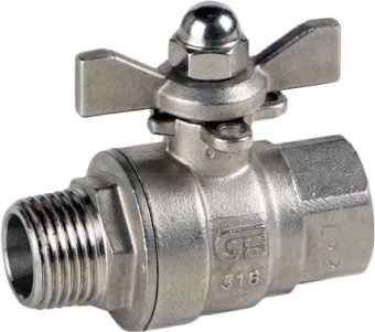 Кран шаровой из нержавеющей стали резьбовой Genebre 2010-02 Ру63 Ду8 (PN63 DN8)