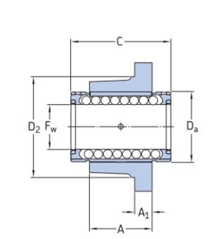 Линейный подшипник в сборе с корпусом SKF LVCR 30 D-2LS