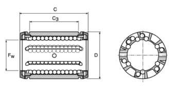 Линейный шариковый подшипник SКF LBCR 40 D