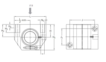 Линейный подшипник в сборе с корпусом SKF LUNE 16 D-2LS