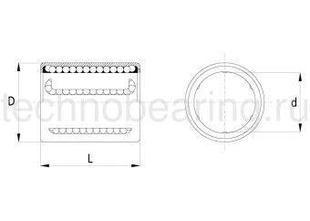 Линейный шариковый подшипник TECHNIX KH 25 40-PP