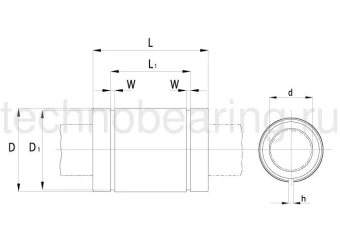 Линейный шариковый подшипник TECHNIX LME 20-UU-AJ (KBS 20 45 PP)
