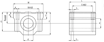 Линейный подшипник в сборе с корпусом TECHNIX SCS35-UU (SC35UU)