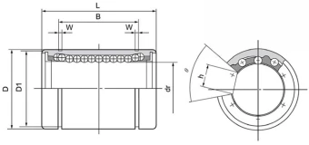 Линейный шариковый подшипник FLI LM 25 OP