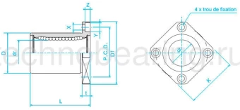 Линейный шариковый подшипник FLI SMK 25 E