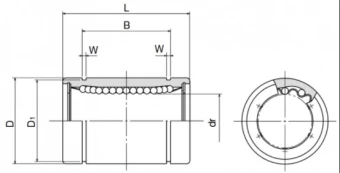 Линейный шариковый подшипник FLI LM 6L UU