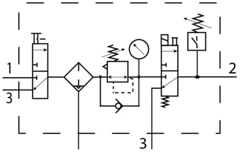 Блок подготовки воздуха, комбинация Festo MSB6-1/2:C3:J1:D14-WP