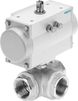 Шаровой кран с приводом Festo VZBM-A-1/2"-RP-25-F-3L-B2-PB20 Ру25 Ду15 (PN25 DN15)