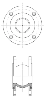 Компенсатор антивибрационный фланцевый Rushwork 500-040-10-EPDM-FF Ру10 Ду40 (PN10 DN40)