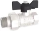Кран шаровой латунный резьбовой LD Pride 47.25. Ру40 Ду25 (PN40 DN25) рычаг, муфта-гайка