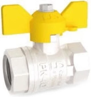 Кран шаровой латунный резьбовой для газа LD Pride 47.20. GAS Ру40 Ду20 (PN40 DN20) бабочка, муфта-муфта
