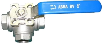 Кран шаровой трехходовой резьбовой с ISO-фланцем ABRA BV15-T Ру40 Ду32 (PN40 DN32)