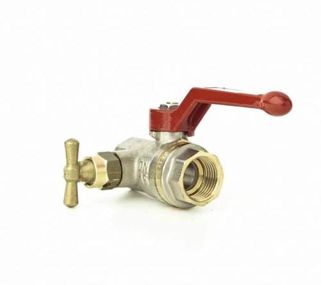 Кран шаровой полнопроходной спускной латунный Danfoss BVR-D Ду32 Ру40 (DN32 PN40) 065B8219